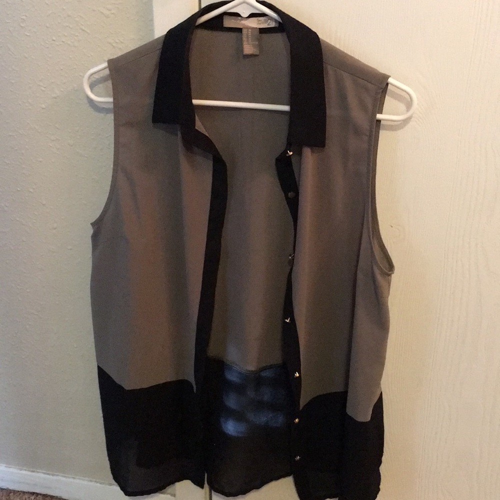 Black and green button down shirt